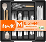 Lifewit silverware drawer organizer with adjustable expandable tray for kitchen, BPA free flatware holder