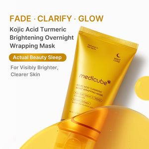 medicube Wrapping Mask Kojic Acid and Turmeric Overnight Peel Off Facial Mask, 2.53 fl.oz, Korean Skin Care