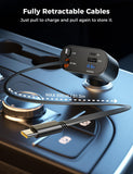 【Upgraded】 SUPERONE Retractable Car Charger 4 in 1, Fast Car Phone Charger with Cord 2.6ft, USB C and Apple Car Adapter, Compatible with iPhone 17 16 15/15 Pro Max/14/13/12/11, Galaxy, Pixel - Rayz Mart