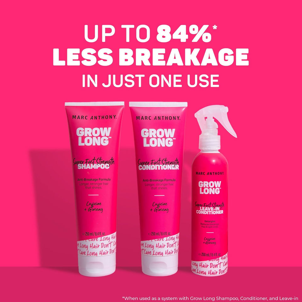 Marc Anthony Shampoo and Conditioner Gift Set, Grow Long Biotin - Anti-Frizz Deep Conditioner For Split Ends & Breakage - Vitamin E, Caffeine & Ginseng for Curly, Dry & Damaged Hair