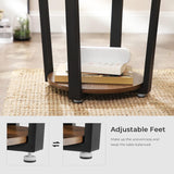 VASAGLE Round Side End Table, 2-Tier Accent Bedside Table with Storage Shelf, Easy Assembly, Nightstand for Small Spaces, Living Room, Bedroom, Rustic Brown and Ink Black ULET57X