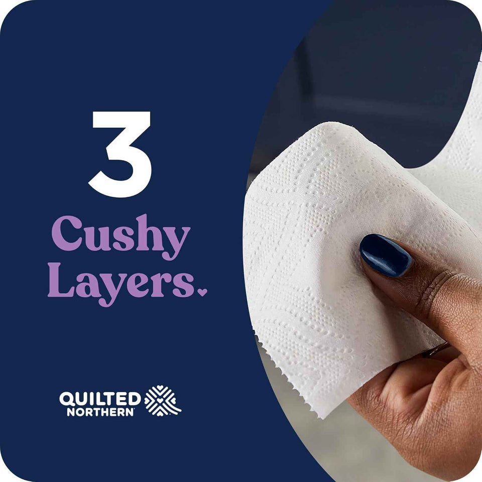 Quilted Northern Ultra Plush 3X Thicker 3X Absorbent 3 Ply Soft Toilet Tissue, 6 Mega Rolls, 24 Regular Rolls