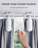 SwitchBot 2025 Automatic Curtain Opener 3 Rod-Bluetooth Remote Control, WiFi&Smartphone Control, Upgraded High-Performance, Add Hub to Work with Alexa, Google Home, HomeKit