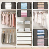 6 Pack Large Foldable Storage Bins with Reinforced Handle for Clothing and Toys (Gray)