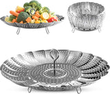 Zocy Steamer Basket, Stainless Steel Vegetable Steam Baskets for Steaming Cooking Expandable to Fit Various Size Pot (5.5" to 9.3")