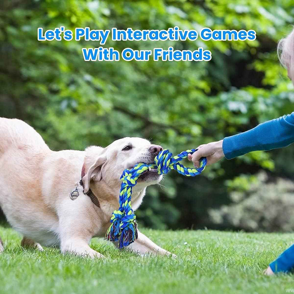 feeko heavy duty large breed dog rope toys 2 pack teeth cleaning tug of war toy
