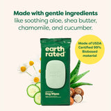 Earth Rated Pet Wipes for Dogs and Cats, Hypoallergenic, Unscented, 100 Count for Grooming Paws and Body