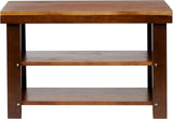 Solid Pine Wood Entryway Shoe Rack Bench, Espresso, 10.4" D x 27.56" W x 17.72" H