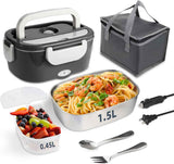100W Cordless Electric Lunch Box for Adults & Men, Rechargeable Battery Powered Heated Lunch Box, 1.2L Portable Food Warmer Lunchbox with 5-Sided Heating for Work Car Outdoor Use