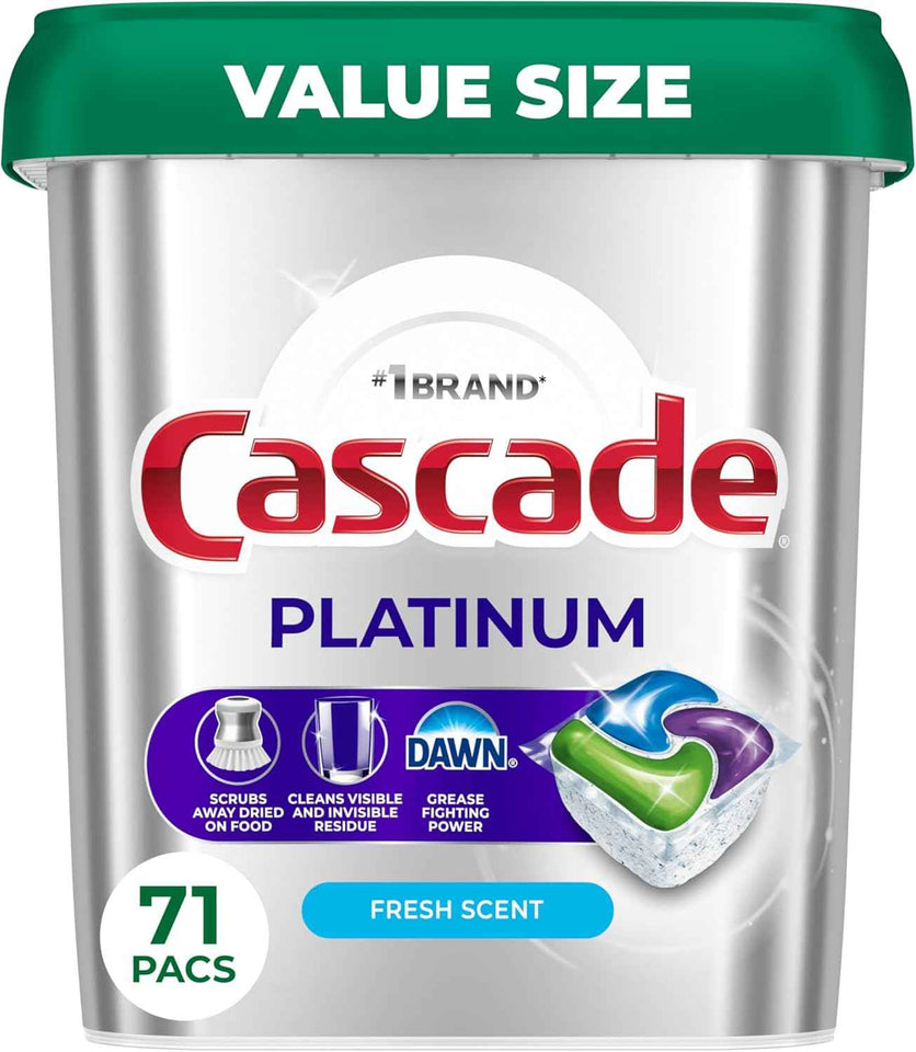 Cascade Platinum Dishwasher Pods: Powerful Cleaning with Dawn, No Pre-Wash Needed