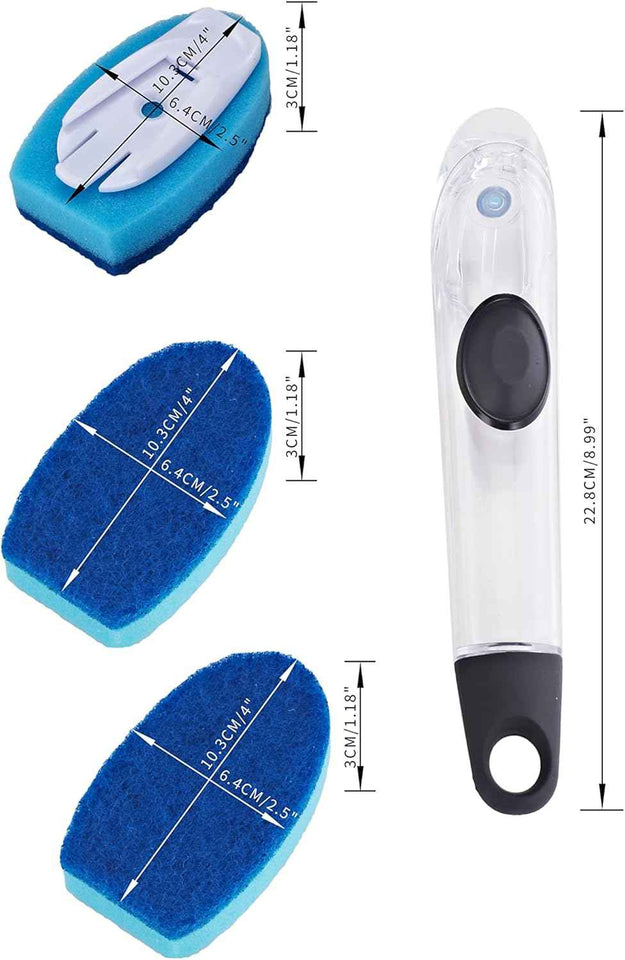 Dish wand with 7 pack dishwashing sponge refills for household cleaning