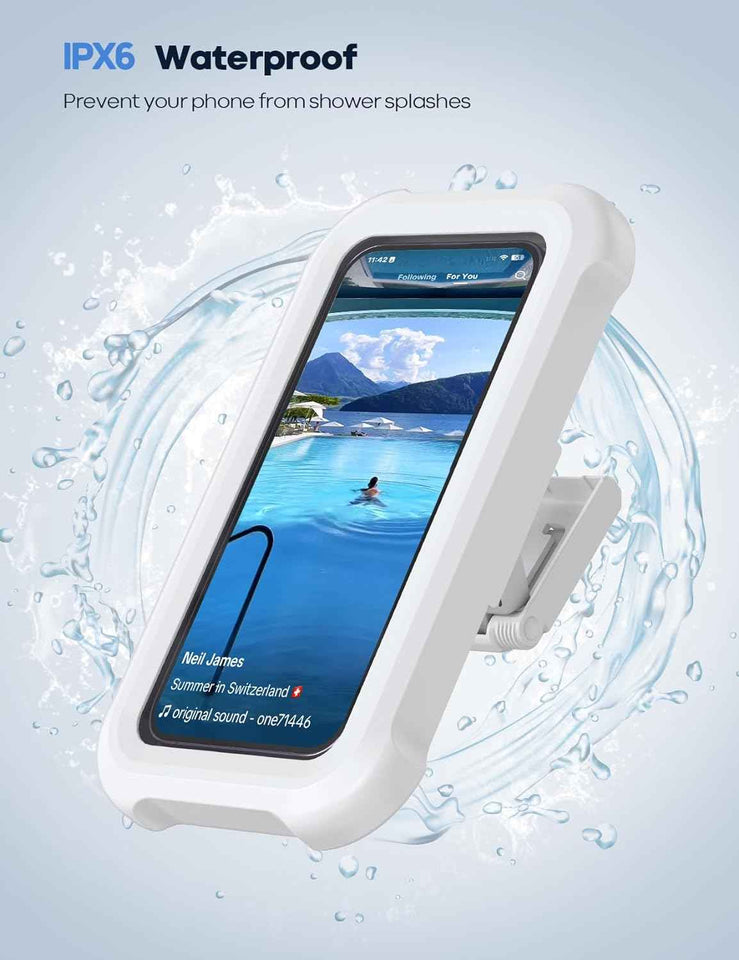 lamicall waterproof bathroom shower phone holder for 4-7 inch iphones with 480° rotatable retractable adjustable mount