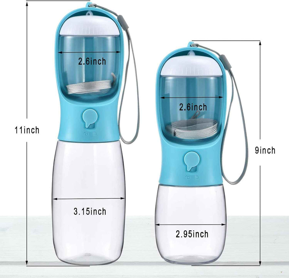 Dog Water Bottle with Food Container, Travel Puppy Water Bowl, Portable Pet Dispenser, Dog Gift Stuff Accessories Items, Puppy Essentials Necessities for Yorkie Cat Walking and Hiking