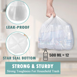 Small Trash Bags 4 Gallon - 105 Count 4 Gallon Trash Bag, Unscented Small Garbage Bags Bathroom Trash Bags, White 4 Gal Small Trash Can Liners