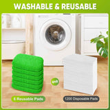 Reusable 6-Pack Coral Fleece Mop Pads for Sweeper Mop - 100% Washable Refills
