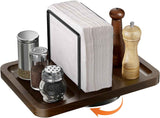Rotating Metal Napkin Holder with Salt and Pepper Shakers Caddy