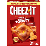 Cheez-It Extra Toasty Baked Snack Crackers, 21oz Box, Family Size, Lunch Snacks, 100% Real Cheese