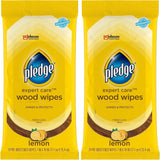 Pledge Expert Care Enhancing Wood Wipes, Lemon Scent, 24 Count