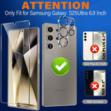 samsung galaxy s25 ultra tempered glass screen protectors 3 pack + 3 pack camera lens protector