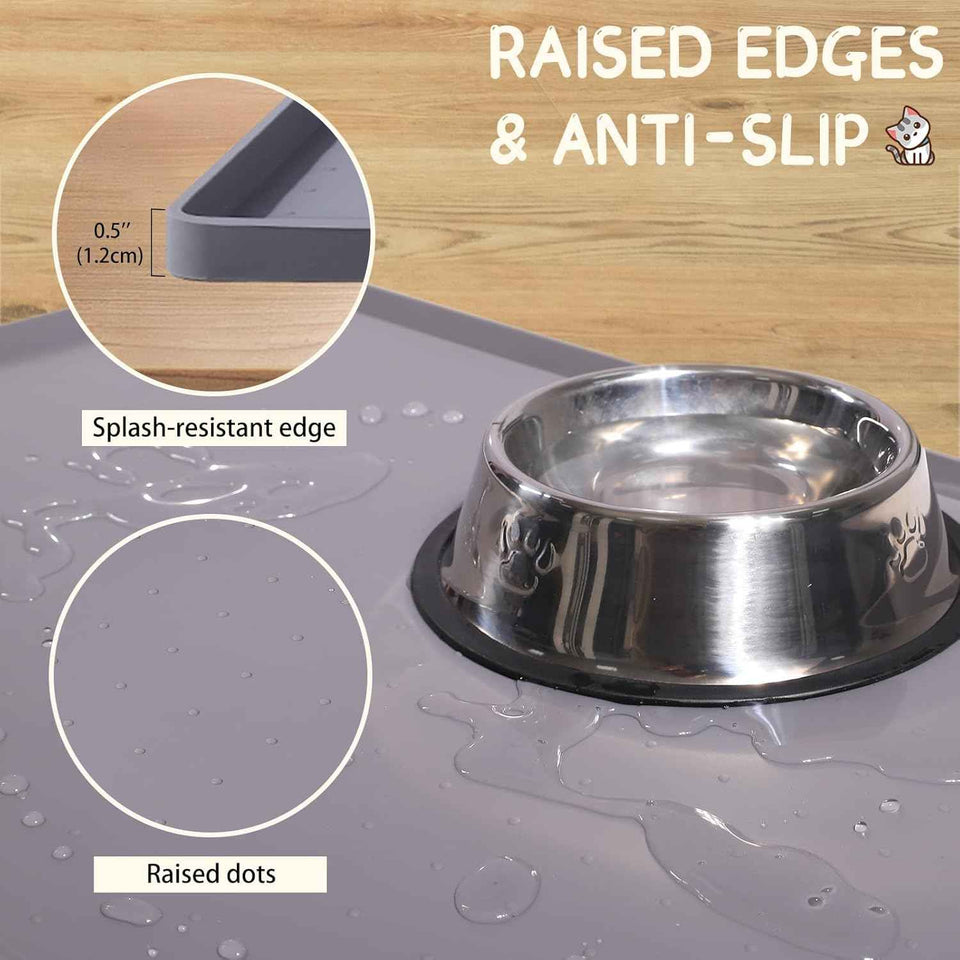 mateeylife silicone cat dog food mat waterproof anti-slip pet feeding placemat
