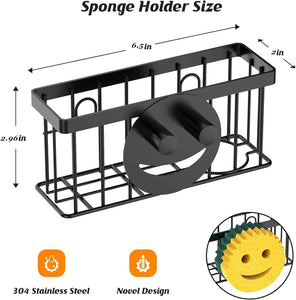 sponge holder smiley face sink caddy with 2 suction cups and adhesive strips