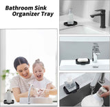MicoYang silicone bathroom soap dish with drain spout, sink organizer, and sponge holder, 4.9 x 3.2 inches