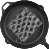 316L Stainless Steel Chainmail Scrubber for Cast Iron Cookware Cleaning