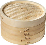 Joyce Chen 2-Tier Bamboo Steamer Baskets, 10-Inch, Non-Stick, Stackable, Easy to Clean, Perfect for Dumplings and Vegetables
