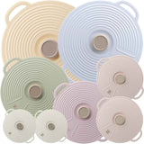 GUANCI 8 Pack Silicone Lids, Microwave Safe, Reusable, Heat Resistant, Fits Cups, Bowls, Pots, Pans, Stove Top, Oven, Fridge, Dishwasher