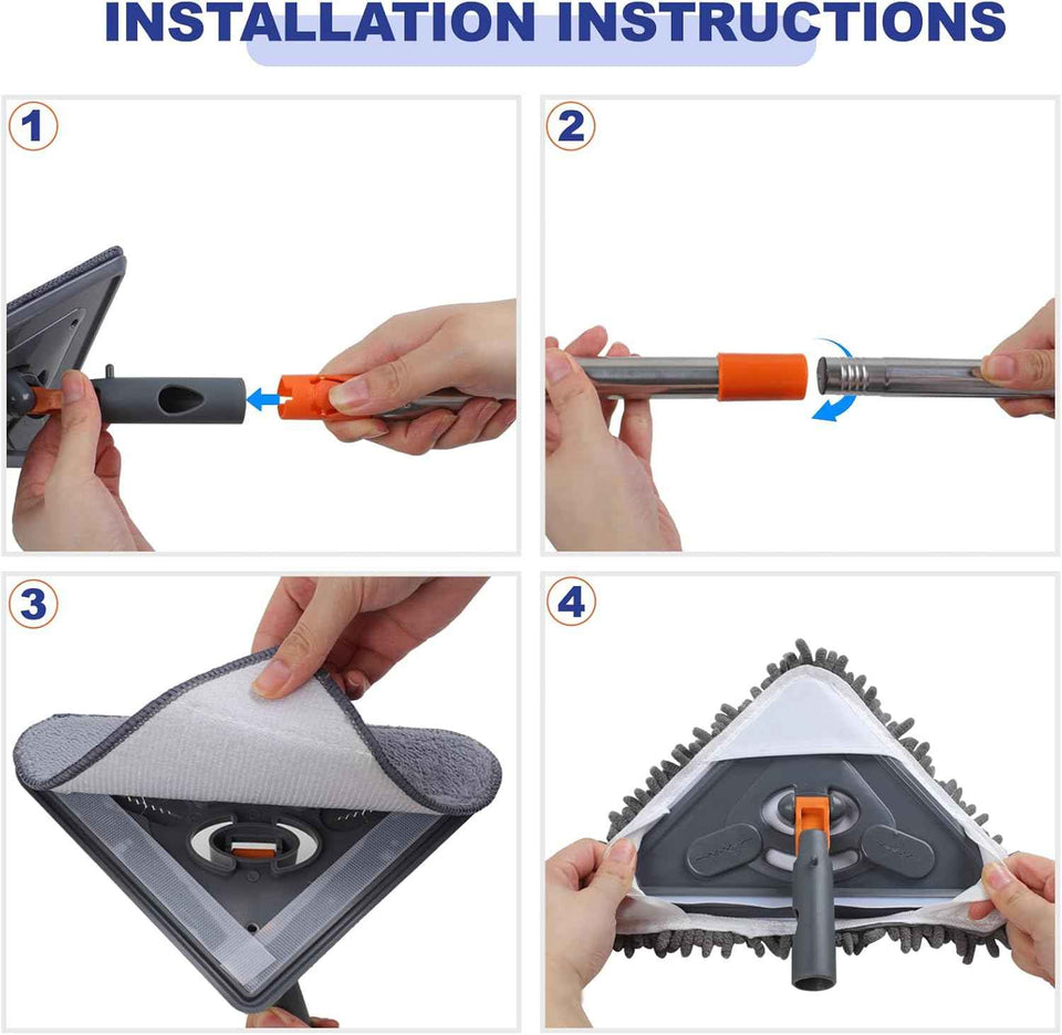 79 Inches Long Handle Wall Cleaner Mop by Wall Washer Cleaner Tool for Walls Ceiling Fans Dust Baseboard Floors Clean