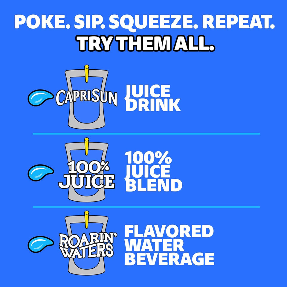 Capri Sun Fruit Punch, Strawberry Kiwi and Pacific Cooler Flavored Juice Drink Blend Variety Pack, 30 ct Box, 6 fl oz Pouches