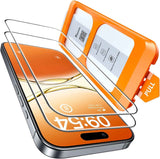 Tocol 9H hard Military Grade iPhone 17 screen protector 6.3 inch tempered glass 2 pack full coverage
