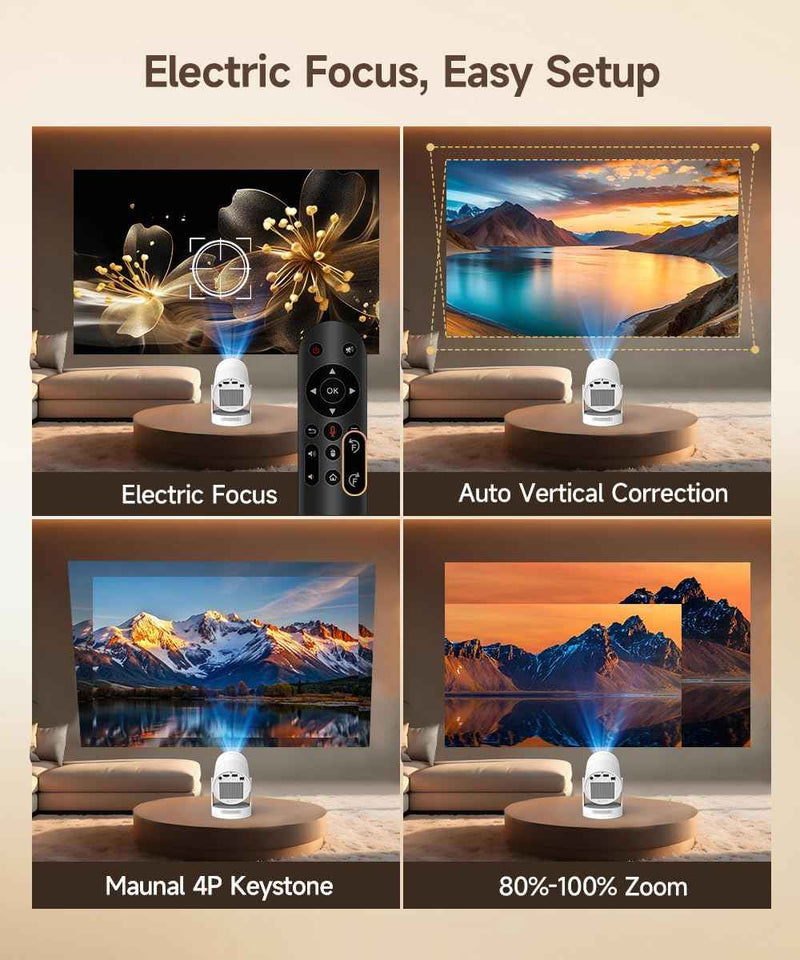 magcubic mini projector 4k support portable wifi 6 bluetooth 5.4 180° rotation home theater