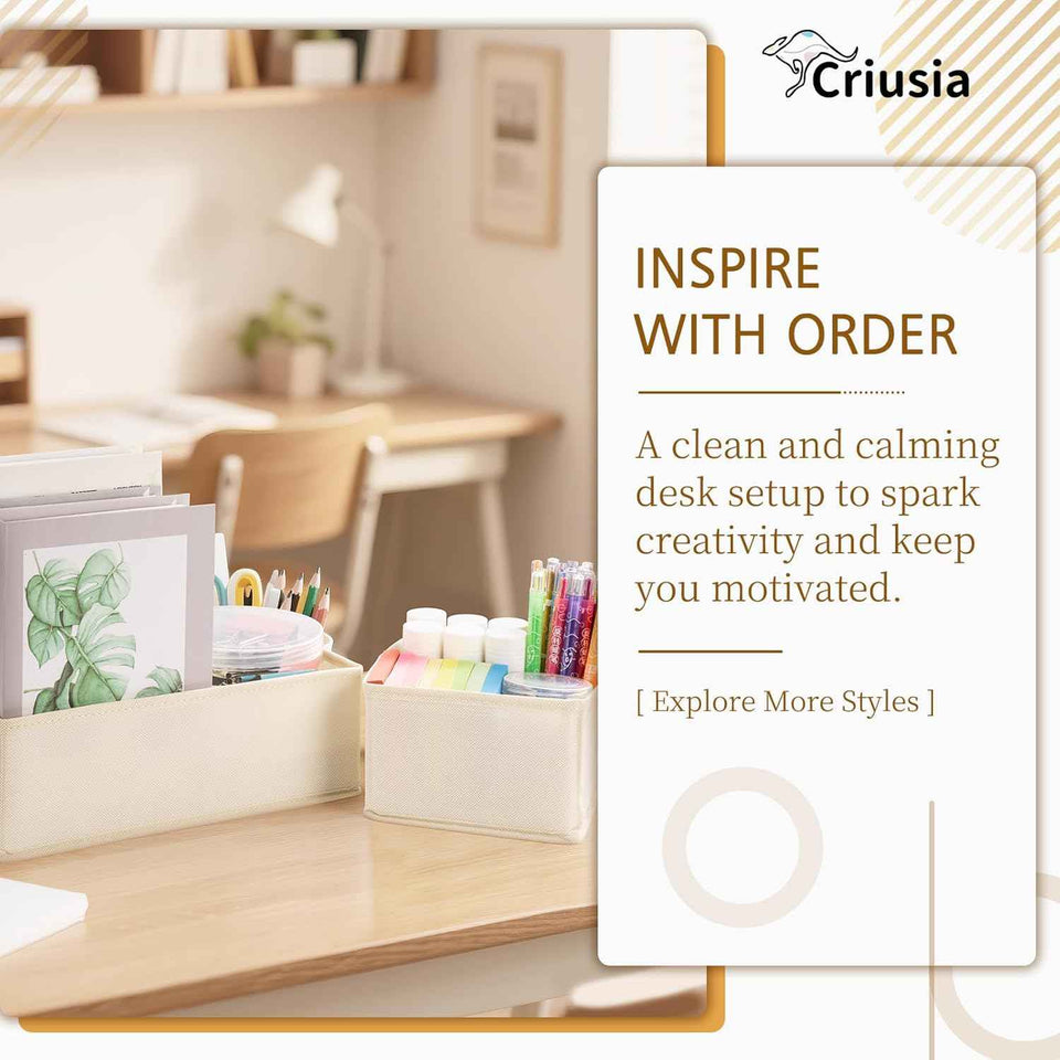 Criusia 15-Piece Beige Fabric Drawer Organizer Set with 3 Sizes for Closet and Dresser