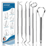 Professional dental tools kit, 7pcs, stainless steel, tongue scraper, plaque tartar cleaner, personal and pets use