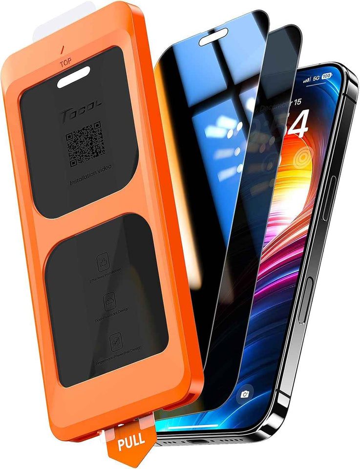 TOCOL for iPhone 17 Screen Protector 6.3 inch 9H Hardness Military Grade Shatterproof HD Tempered Glass for Full Coverage Protection 2 Pack
