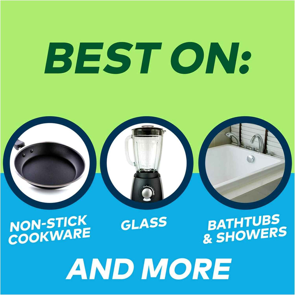 scotch-brite non-scratch dishwand for kitchen bathroom and household surfaces with safe non-stick cookware use