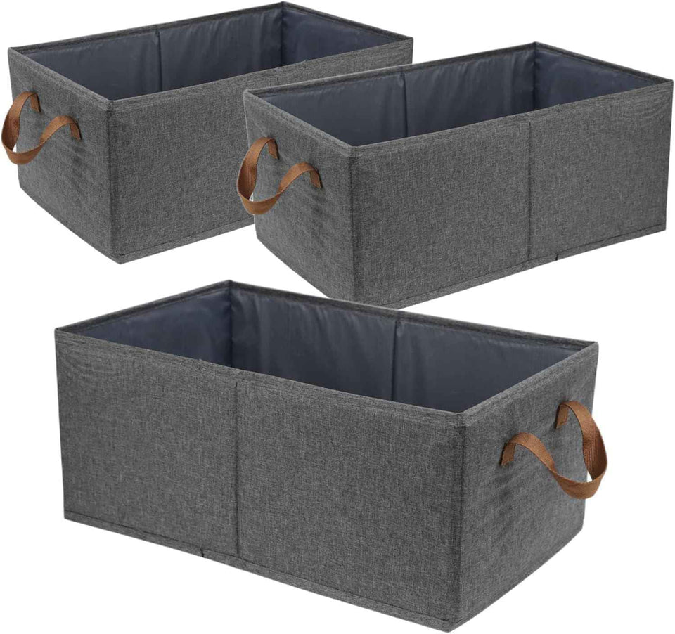Large Capacity Foldable Closet Organizer Storage Bins 3-Piece Clothing and Toy Organizer System