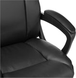 Puresoft PU Padded Mid-Back Height Adjustable Office Computer Desk Chair with Armrest, 26"D x 23.75"W x 42"H, Black