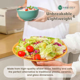Homienly 40-Piece Unbreakable Wheat Straw Dinnerware Set, Service for 8