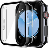 Misxi 2 Pack Tempered Glass Case Compatible for Apple Watch Series 11 (2025) Series 10 46mm, Screen Protector Cover for iWatch, Black