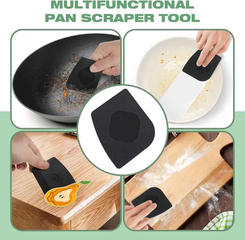 Purgreat Cast Iron Scrubber for Cast Iron Pan Skillet Cleaner - Dish Scouring Pad Dishwasher Safe Cleaning Kit, Black