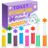 8-Pack Toilet Gel Stamp, 96 Stamps, 8 Kinds of Scent, Long-Lasting Bathroom Freshener