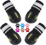 Qumy dog shoes, large dog boots, medium dog paw protectors for winter, snow, hot pavement, rainy weather, outdoor walking, indoor hardfloors