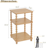 End Table, Modern Side Table with 3 Tier Open Shelf, Small Table Bed Side Tables Bedroom for Small Spaces, Living Room and Office (Rustic Walnut)