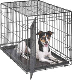 MidWest Homes for Pets 36-Inch iCrate Folding Dog Crate with Divider Panel, Leak-Proof Tray & Secure Latches – Metal Wire Kennel for Medium Large Breeds – Portable, Durable & Easy to Assemble
