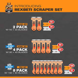 Rexbeti Razor Blade Scraper Tool, 2 Pack, Cleaning Scraper with Extra 80Pcs Razor Blades and 50Pcs Plastic Blades