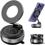 Vacuum Magnetic Phone Holder for Cars Black 360 Rotating Adjustable Foldable Mount for iPhone