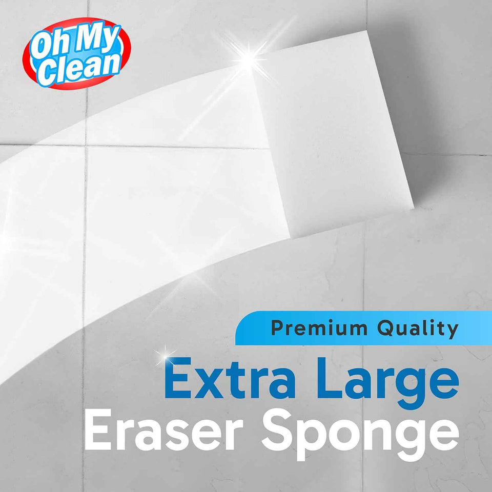 Premium Melamine Sponge Scrubber Pads - Extra Large, Thick & Durable for Bathtub & Wall Cleaning