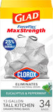 Glad Tall Kitchen Trash Bags 13 Gallon, MaxStrength Cherry Blossom Garbage Bags, Drawstring, 90 Count - Rayz Mart